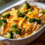 Broccoli, Rice, Cheese, and Chicken Casserole
