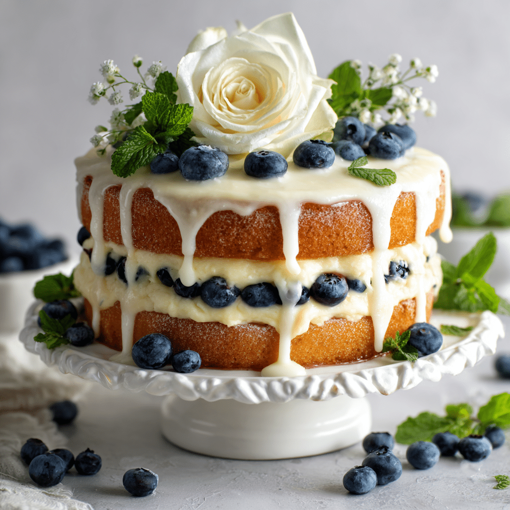 Dreamy Blueberry Shortcake Cake
