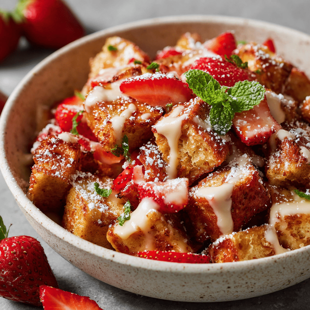 Strawberries & Cream French Toast Casserole