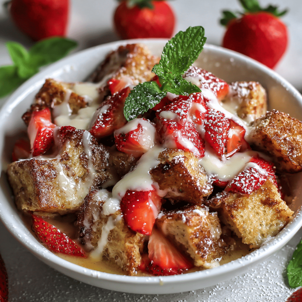 Strawberries & Cream French Toast Casserole