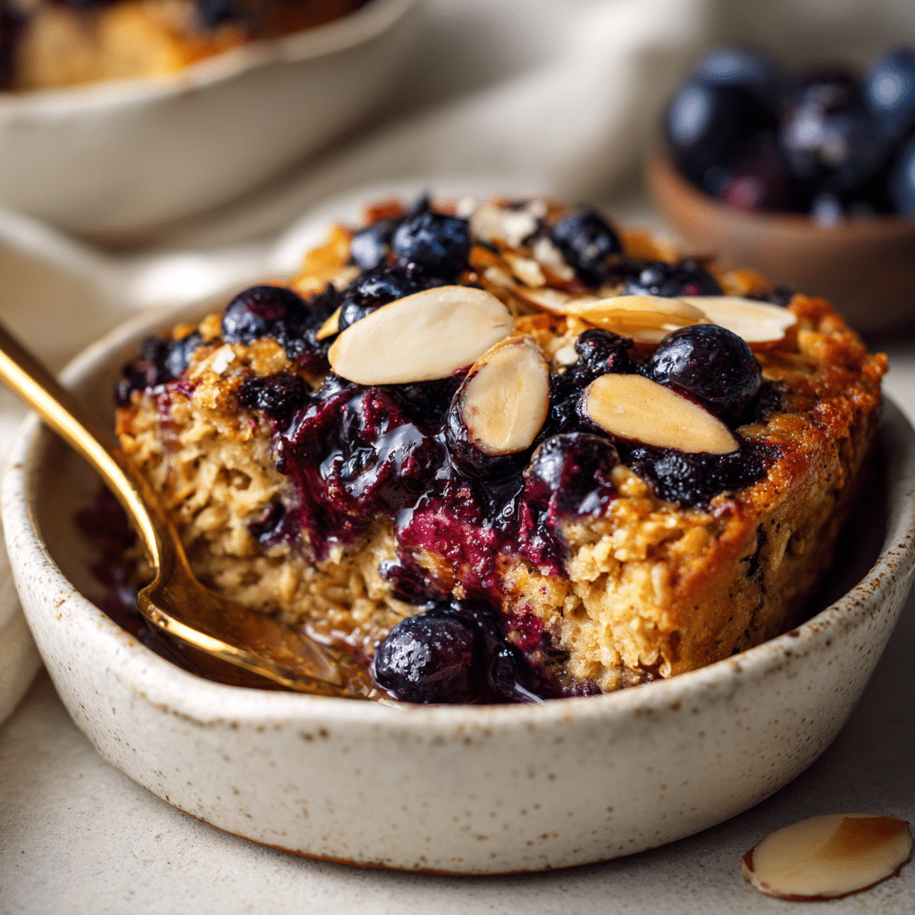 Baked Oats with Blueberries and Almonds