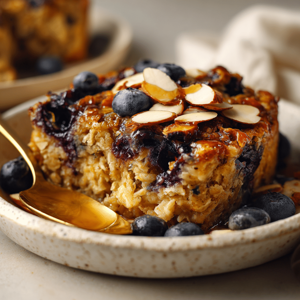 Baked Oats with Blueberries and Almonds