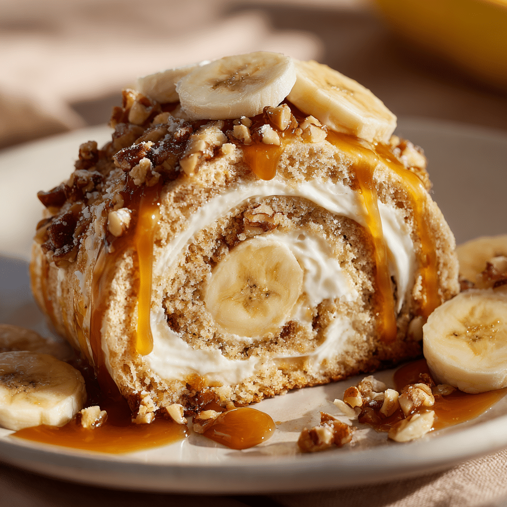 Caramel Banana Cake Roll