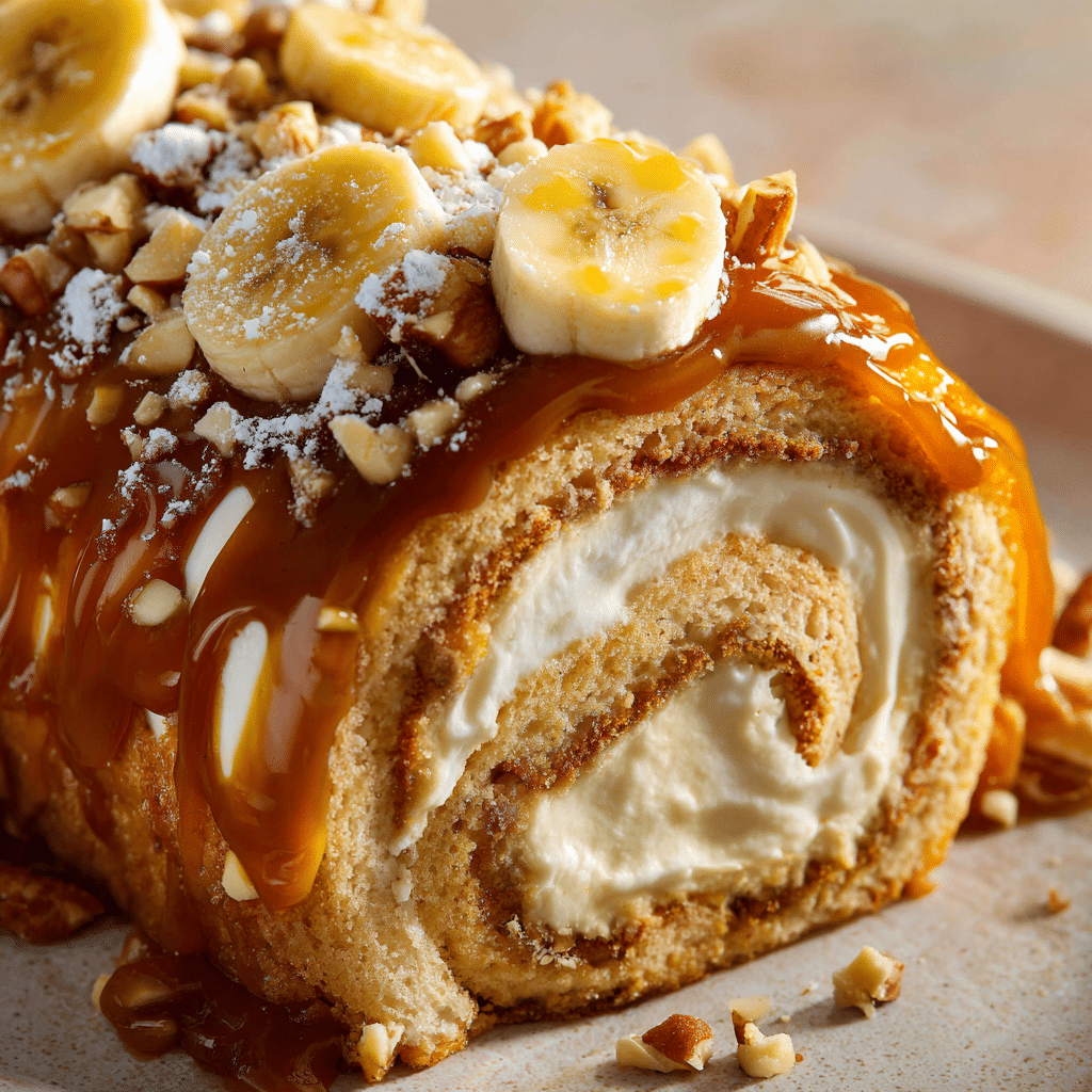 Caramel Banana Cake Roll