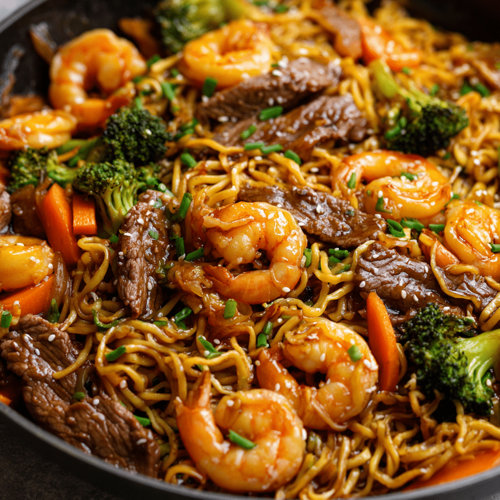 Shrimp Teriyaki Steak Noodles