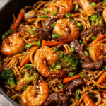 Shrimp Teriyaki Steak Noodles