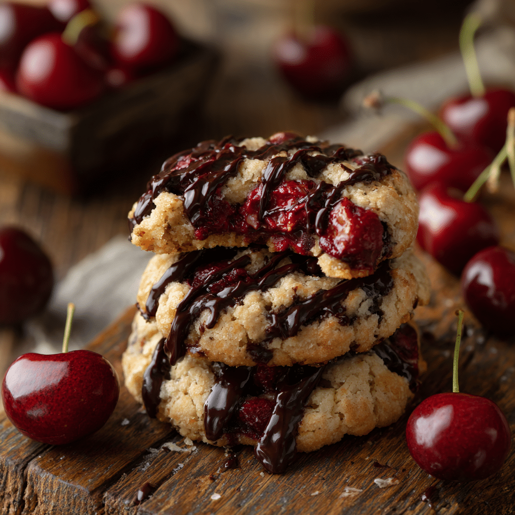 White Chocolate Cherry Shortbread Cookies
