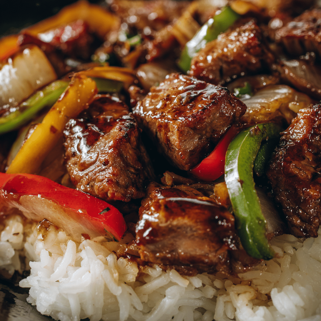 Sizzling Chinese Pepper Steak with Onions