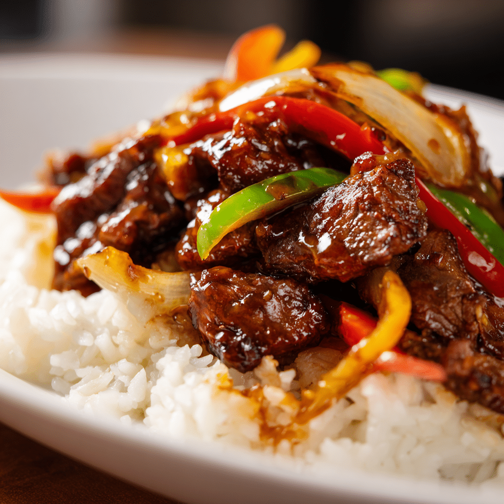 Sizzling Chinese Pepper Steak with Onions
