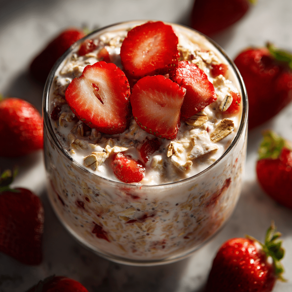 Strawberries and Cream Overnight Oats