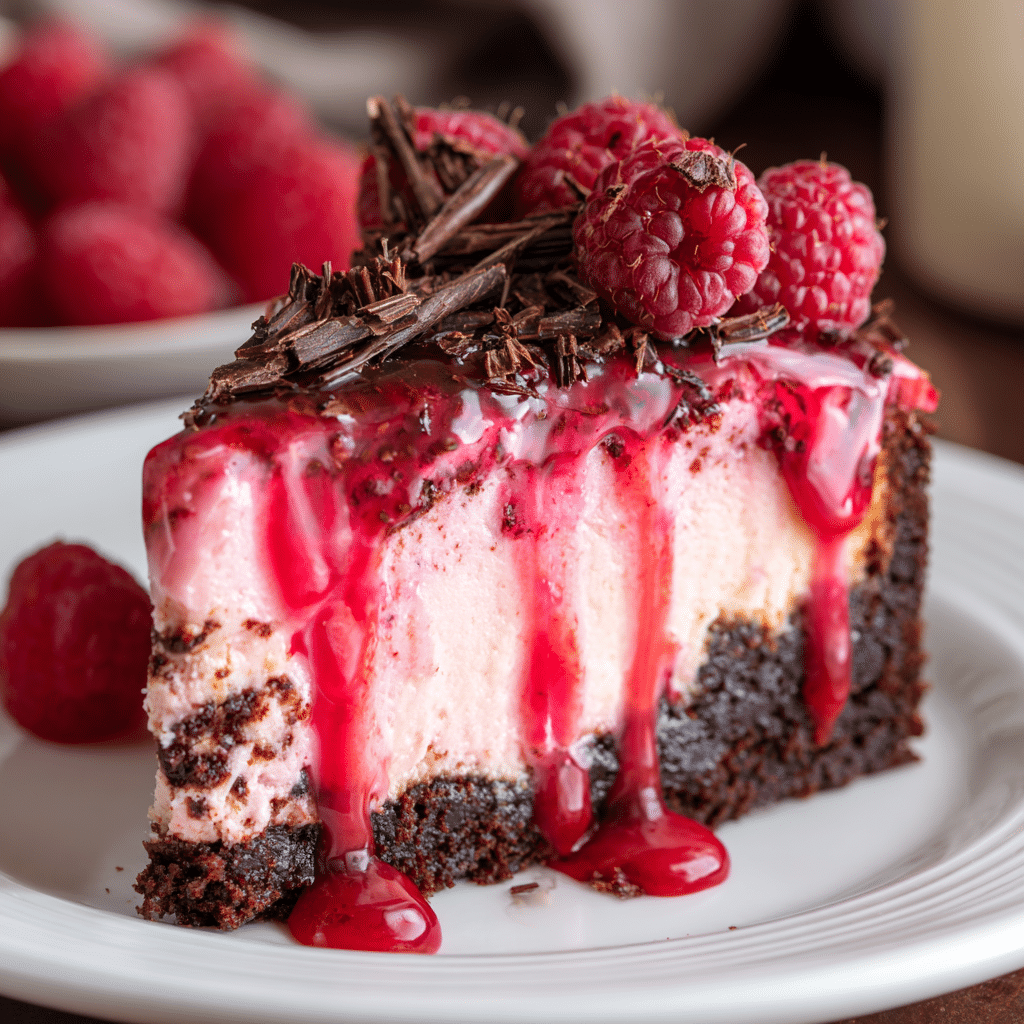 Dark Chocolate Raspberry Cheesecake