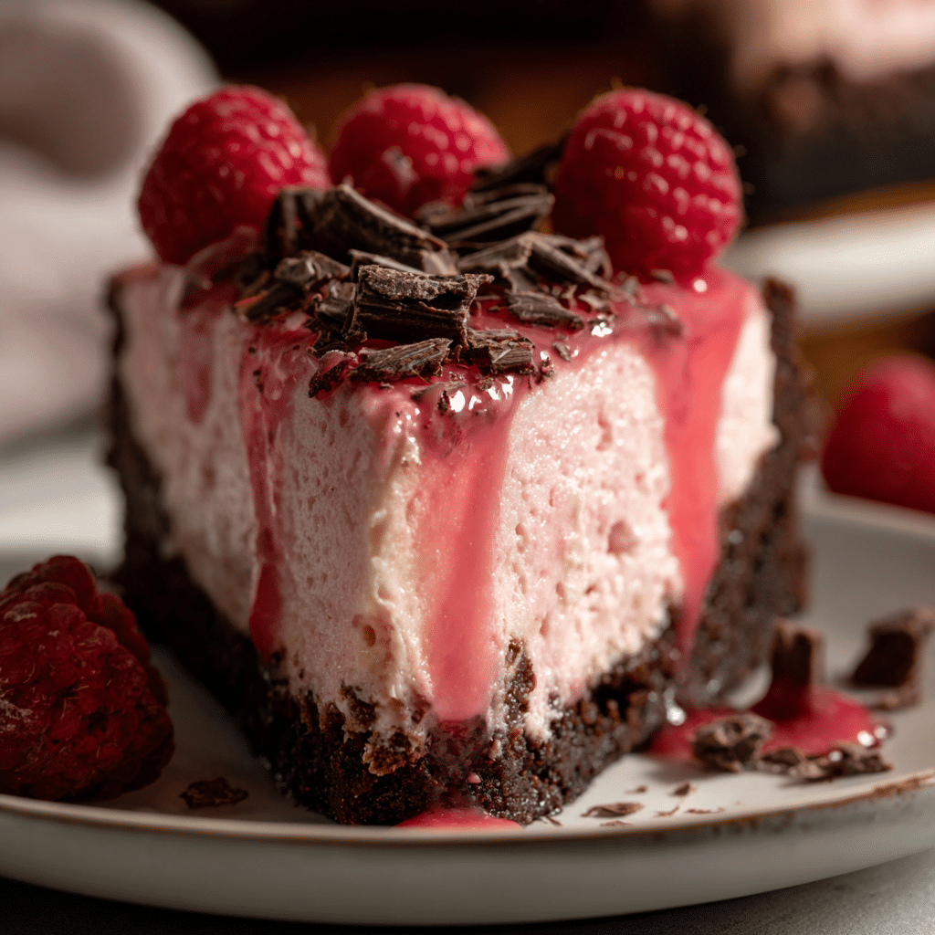 Dark Chocolate Raspberry Cheesecake