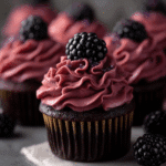 Chocolate Cupcakes with Blackberry Buttercream