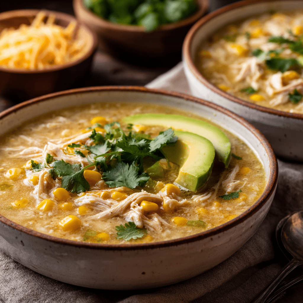 Slow Cooker Creamy Green Chile Chicken Enchilada Soup