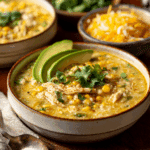 Slow Cooker Creamy Green Chile Chicken Enchilada Soup