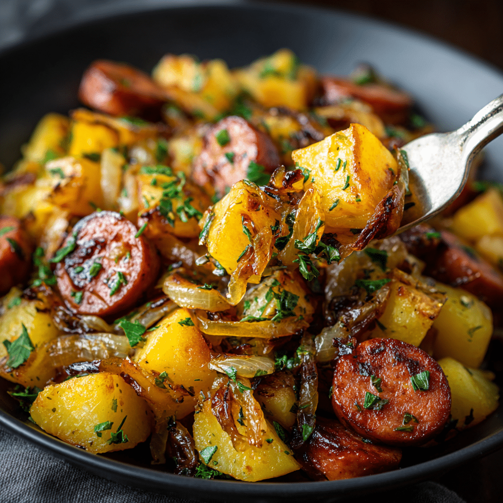 Polish Sausage, Sauerkraut And Potatoes