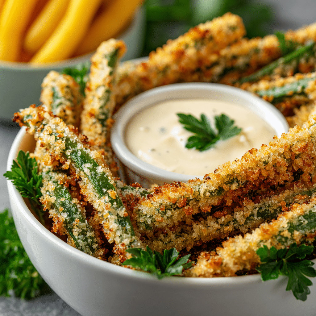 Crispy Parmesan Air Fryer Green Beans
