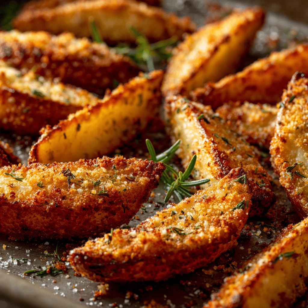 The Best Oven-Baked Crispy Parmesan Potato Wedges