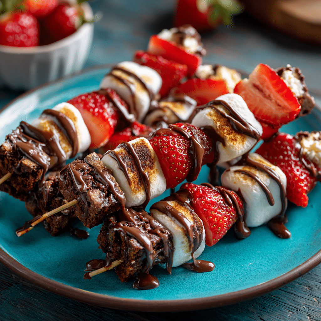 Strawberry Brownie Kabobs