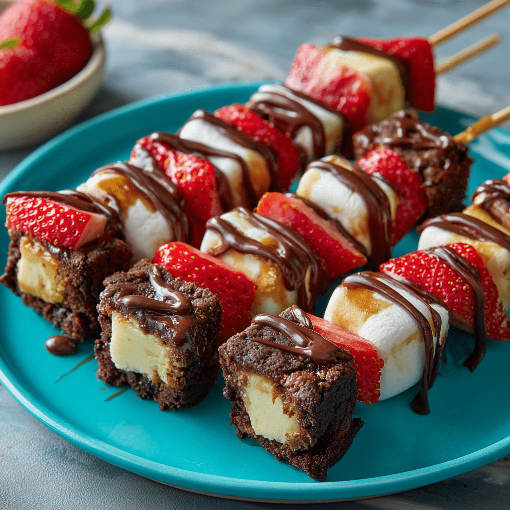 Strawberry Brownie Kabobs