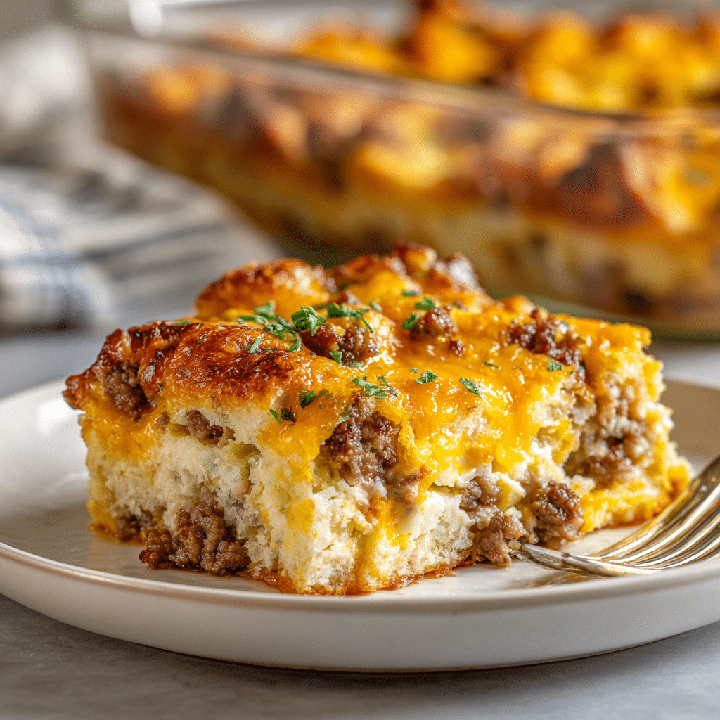 Easy Sausage Egg Biscuit Casserole Recipe