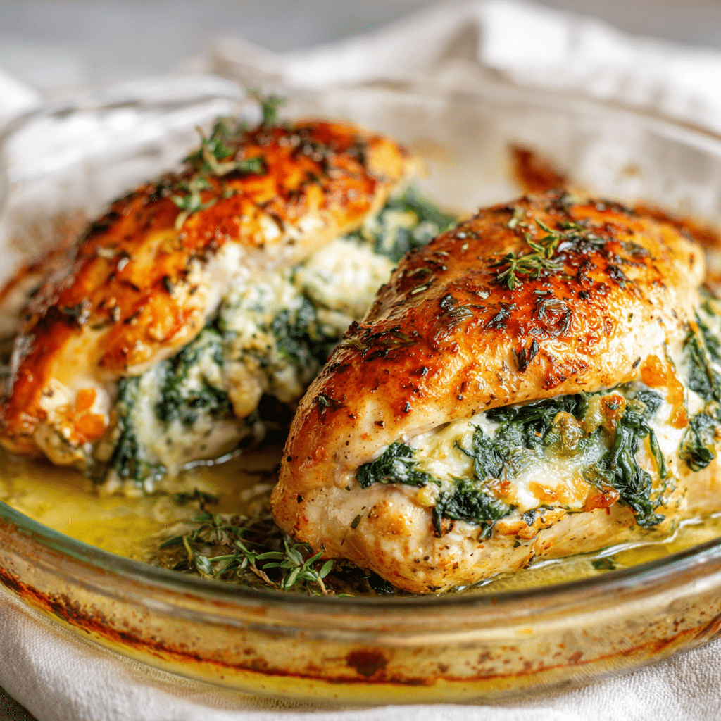 Spinach Cream Cheese Stuffed Chicken
