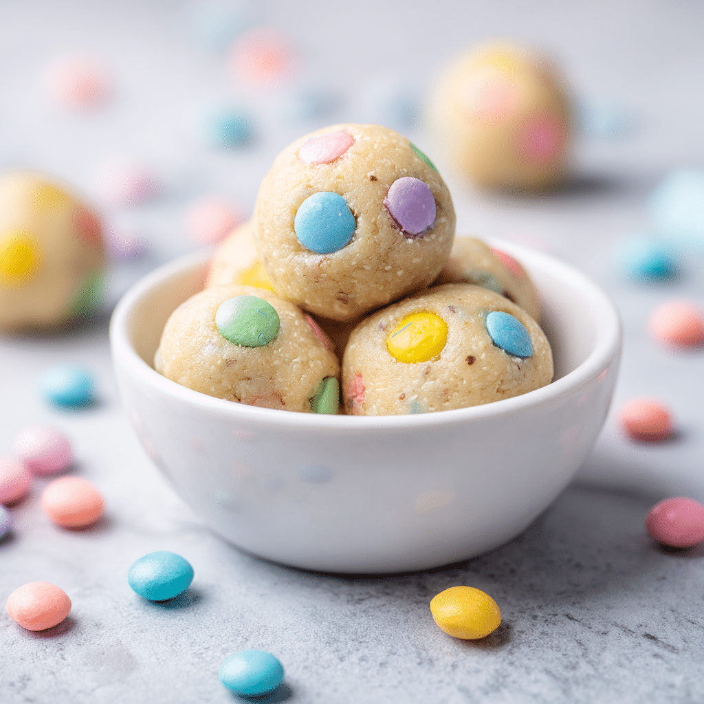 No-Bake Mini Egg Cookie Dough Balls