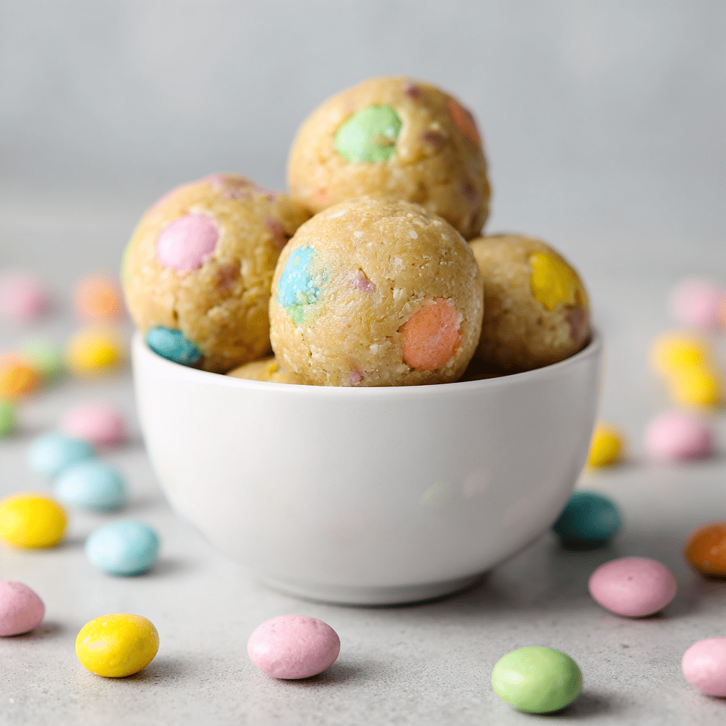 No-Bake Mini Egg Cookie Dough Balls