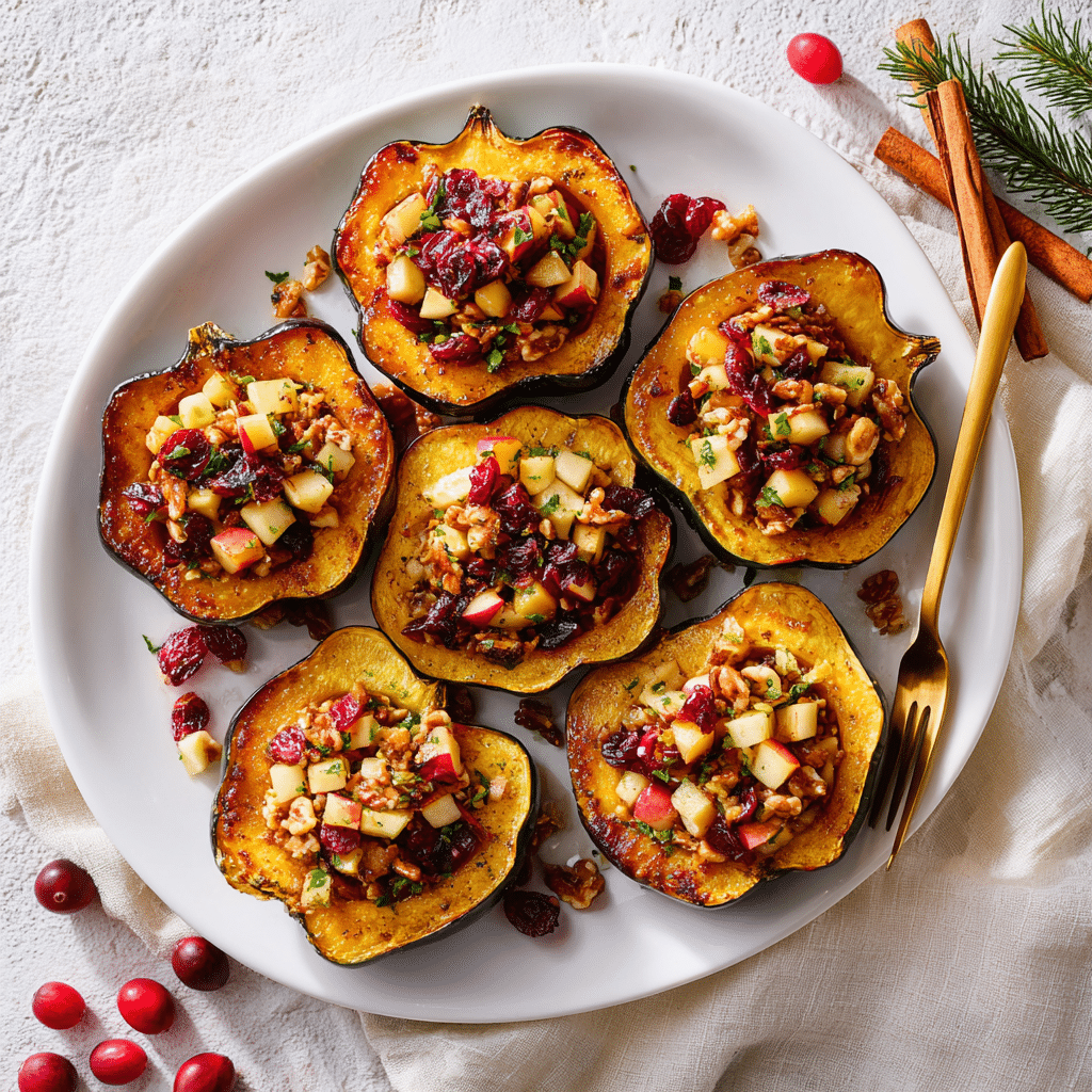 Baked Pecan Thyme Acorn Squash