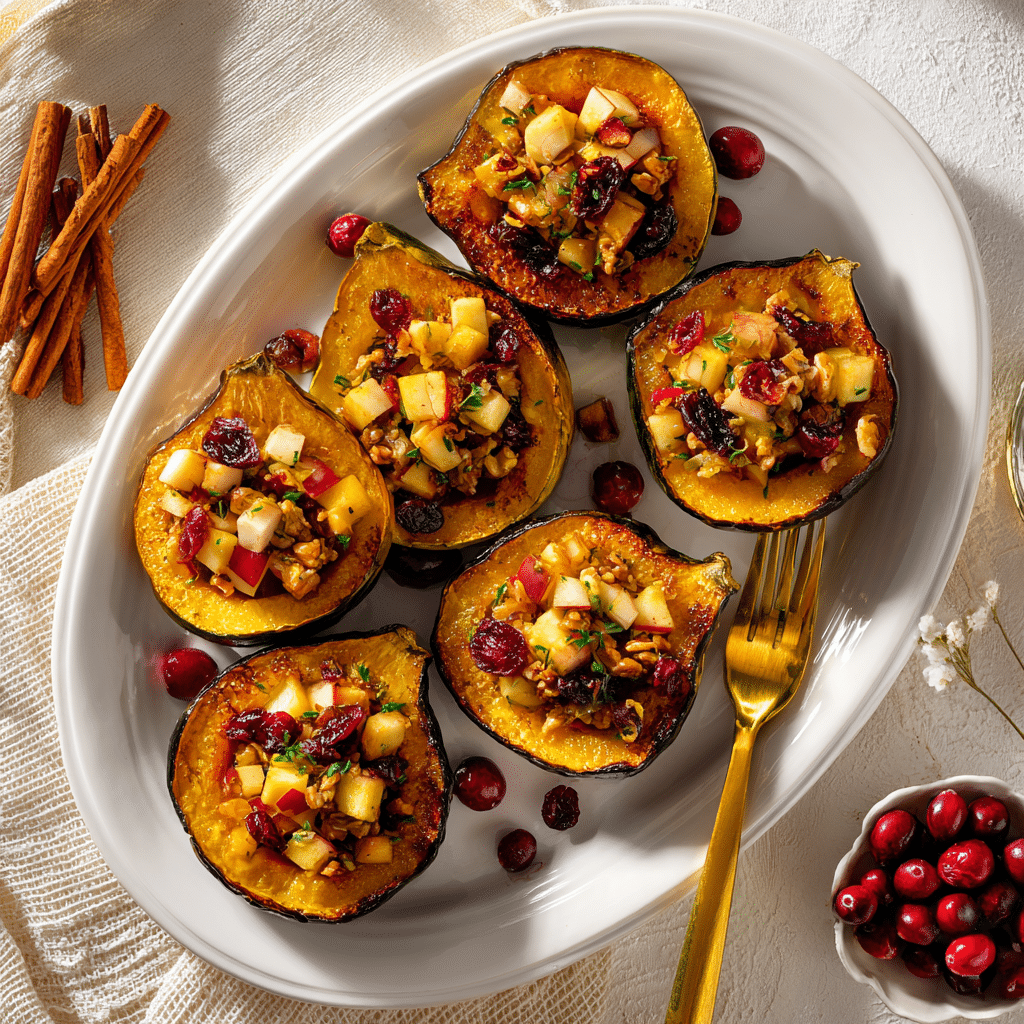 Baked Pecan Thyme Acorn Squash