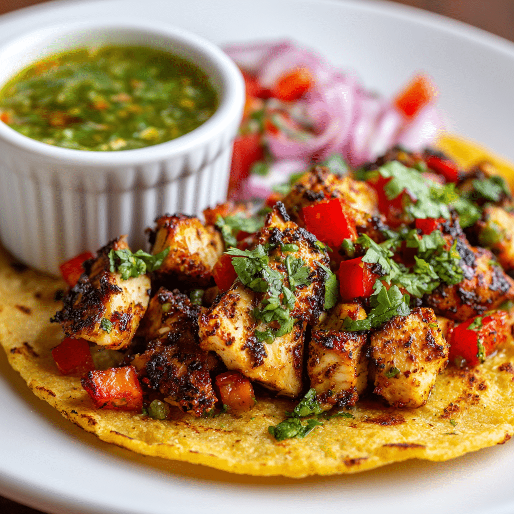 Charred Chile Marinated Grilled Chicken Tacos