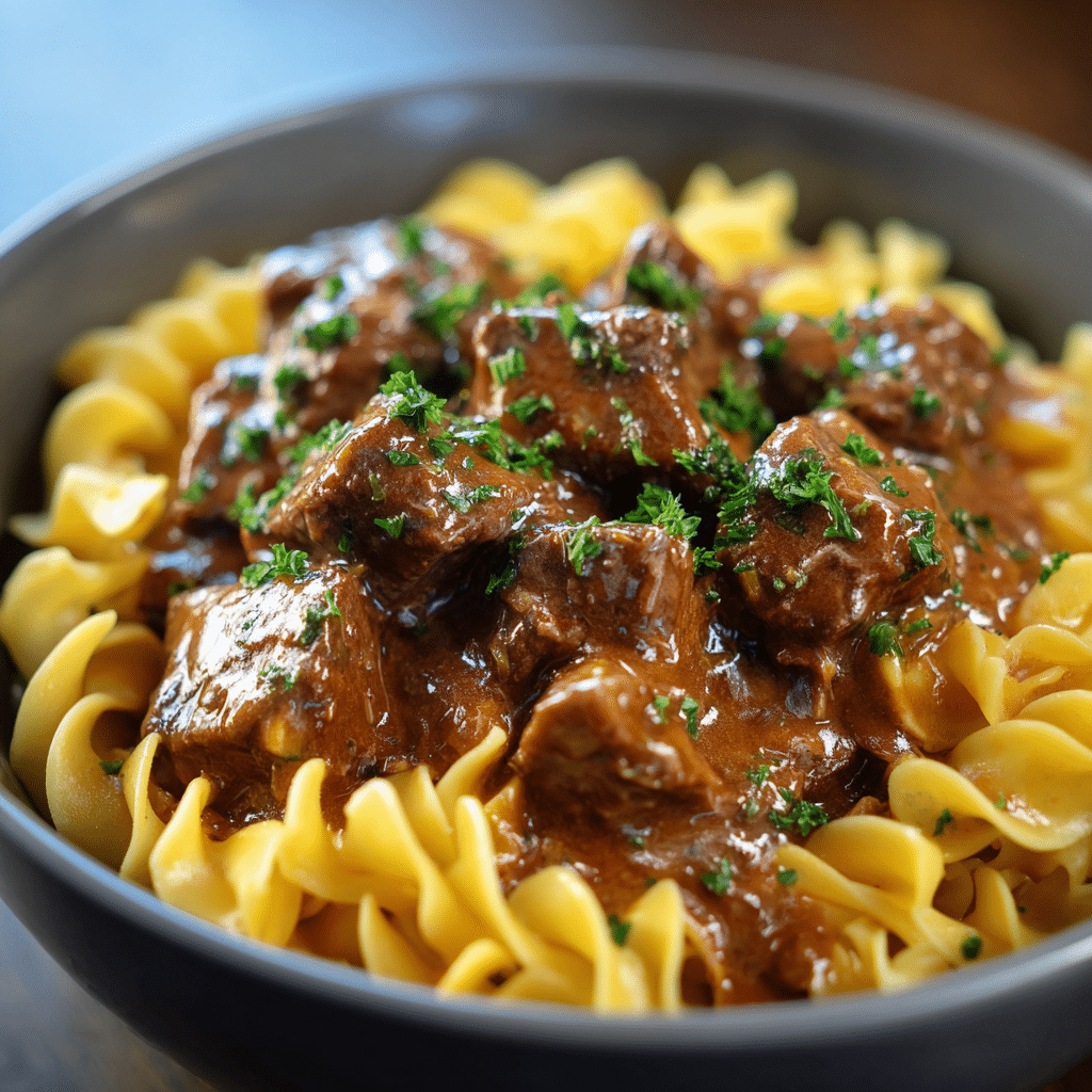 Beef Stroganoff with Egg Noodles