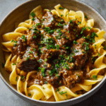 Beef Stroganoff with Egg Noodles