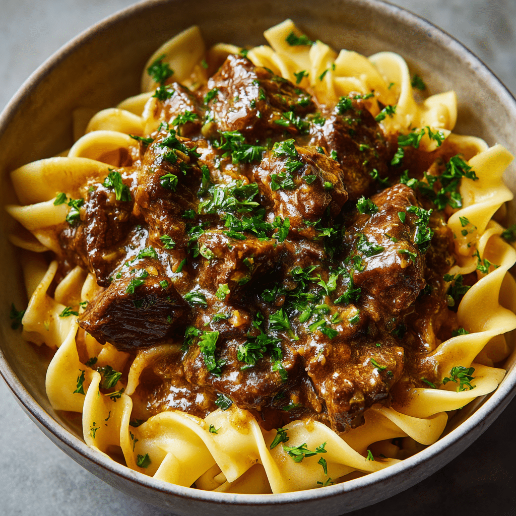 Beef Stroganoff with Egg Noodles