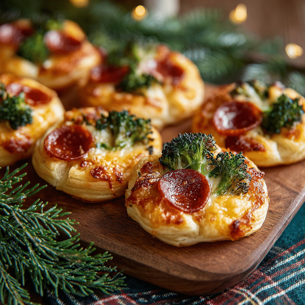Puff Pastry Christmas Tree Pizza Bites
