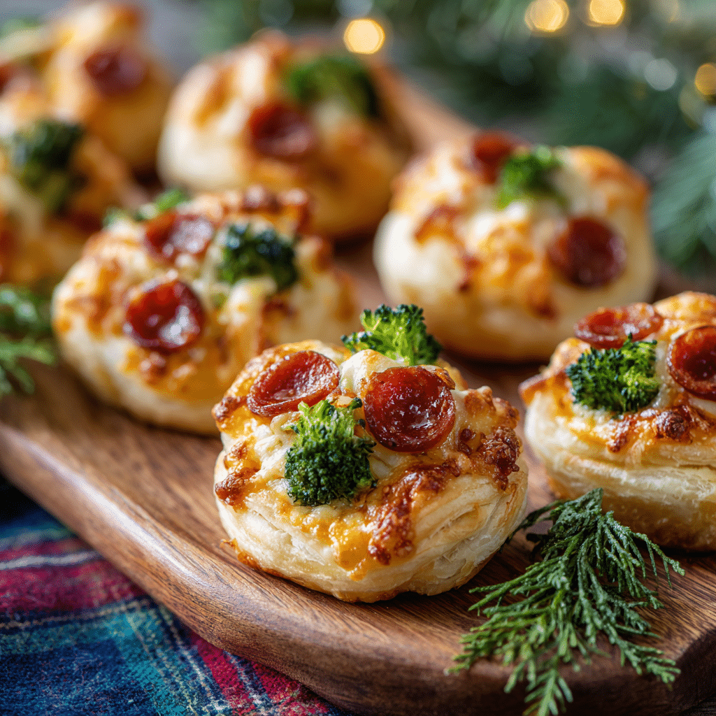 Puff Pastry Christmas Tree Pizza Bites