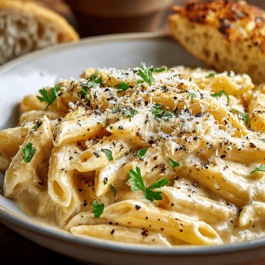 Creamy Garlic Penne Pasta