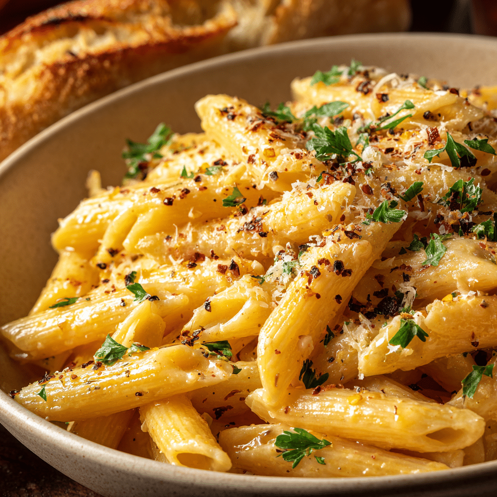 Creamy Garlic Penne Pasta