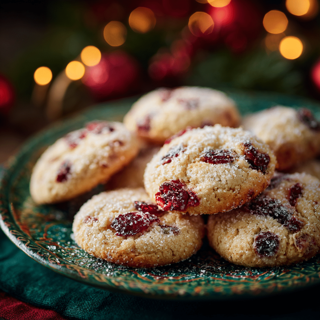 Sparkling Sugarplum Cranberry Cookies