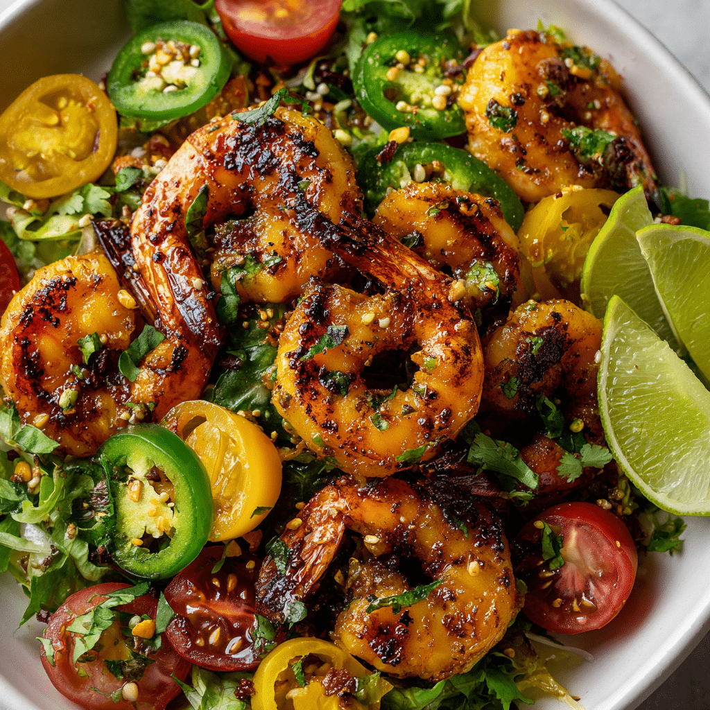 Spicy Grilled Shrimp Salad with Jalapeño Lime Vinaigrette