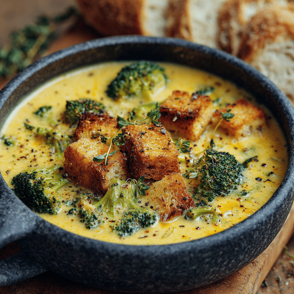 Roasted Broccoli Cheddar Soup