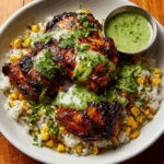 Peruvian Chicken & Rice with Green Sauce