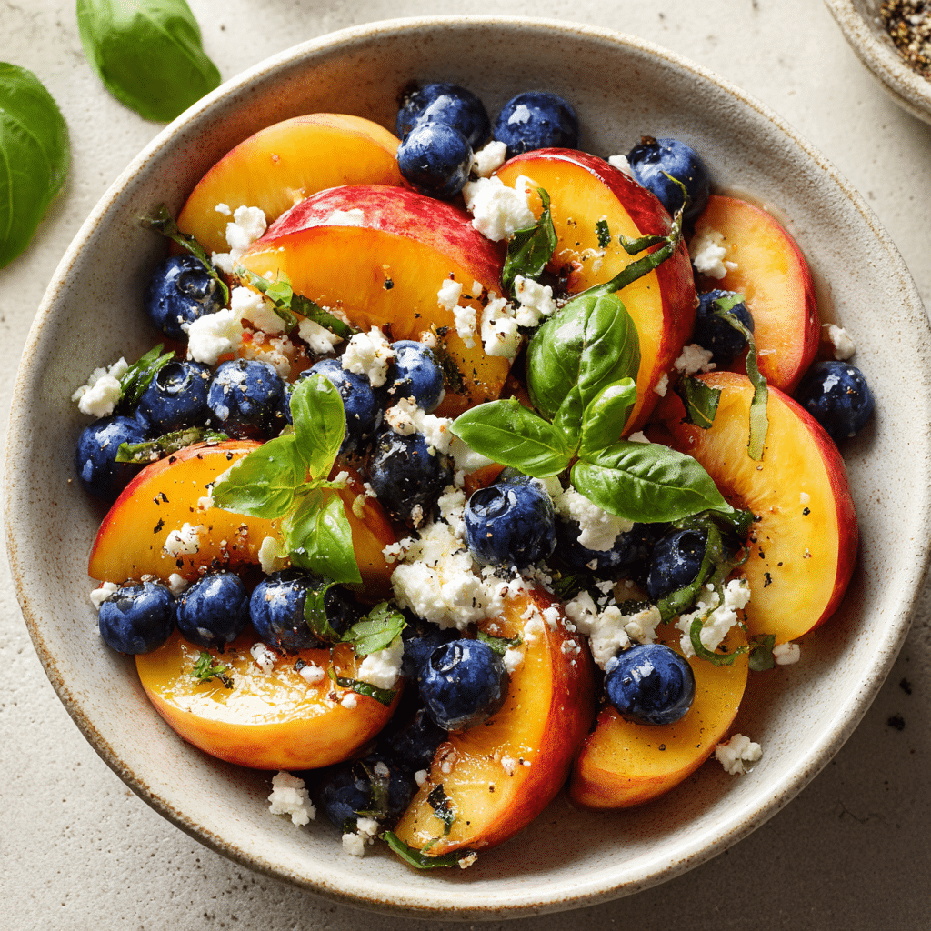 Blueberry Peach Feta Salad