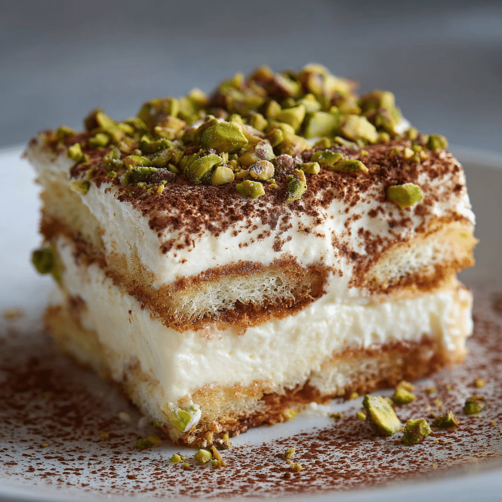 Eggless Pistachio Tiramisu
