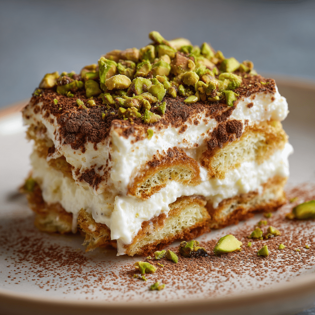 Eggless Pistachio Tiramisu