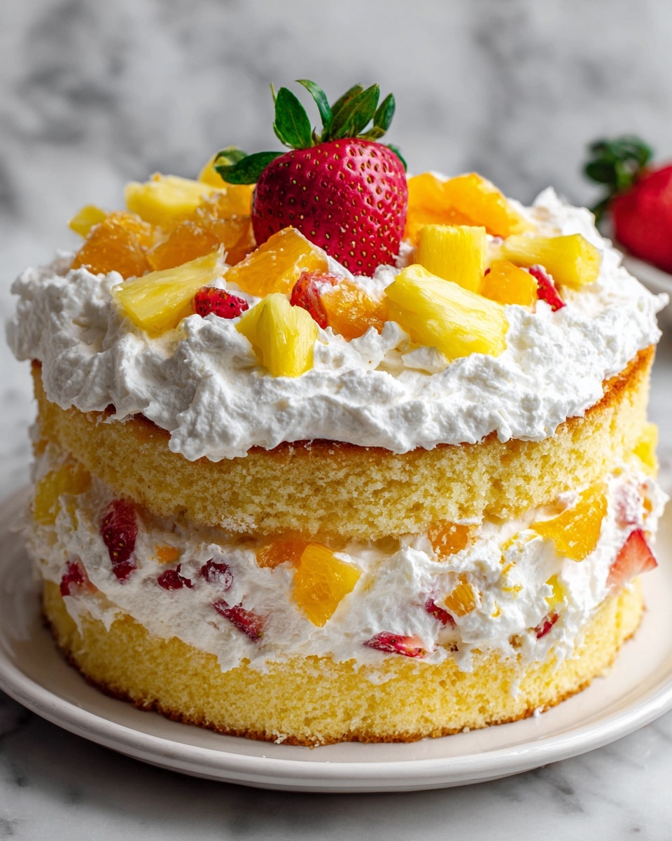 Best Tropical Layered Poke Cake Recipe - Recipe Image