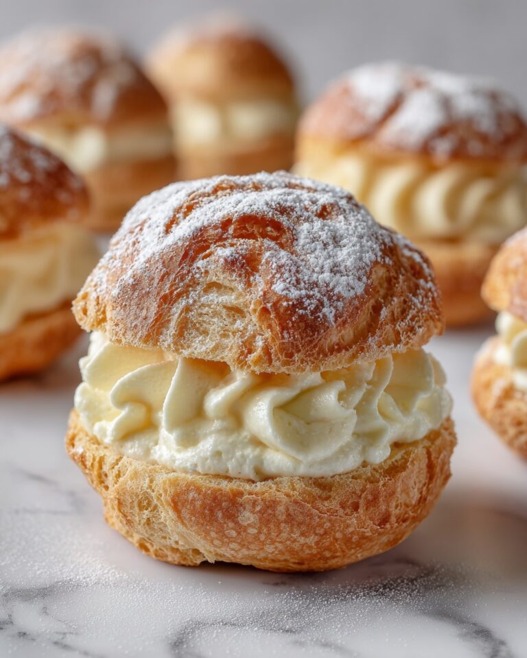 Cream Puffs with Whipped Cream Filling and Optional Chocolate Drizzle Recipe