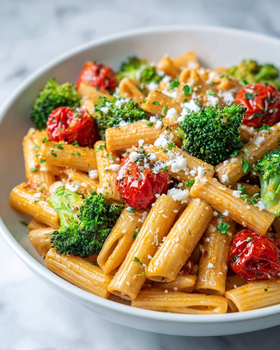 Creamy Tomato Pasta with Broccoli Recipe - Recipe Image