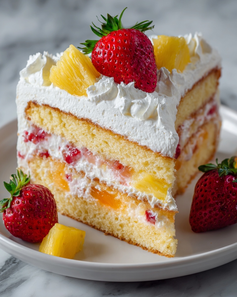Best Tropical Layered Poke Cake Recipe - Recipe Image