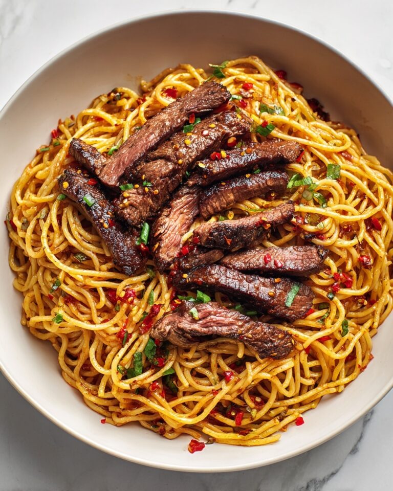 Sweet and Spicy Garlic Steak Pasta Recipe